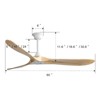 Sofucor  60'' Solid Wood Ceiling Fan Without Light with Remote Control for Outdoor/Indoor - 3 of 4