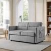 FONTOI Loveseats Sofa Bed with Pull-out Bed, Convertible Sleeper Couch with Adjsutable Back and Arm Pockets for Living Room, Gray, 54.5"*31.5"*33" - 2 of 4