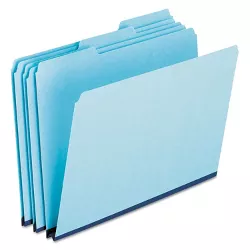 Pendaflex Pressboard Expanding File Folders 1/3 Cut Top Tab Letter Blue 25/Box 9200T13