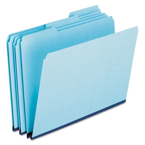 1/3 Top Tab The File King Pressboard Classification Blue Partition File Folder Box of 10 Legal Size 2” Expansion Elastic Band Six 2” Fastener Prongs Two Dividers 