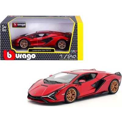 Lamborghini Sian FKP 37 Candy Red with Copper Wheels 1/24 Diecast Model Car  by Bburago