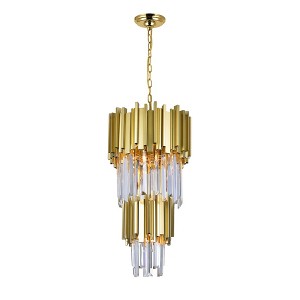 CWI Lighting Deco 4 Light Down Mini Chandelier With Medallion Gold Finish - 1 of 4
