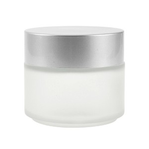 Unique Bargains Elegant Frosted Cream Glass Bottle for Bathroom 1 Pc - 1 of 4