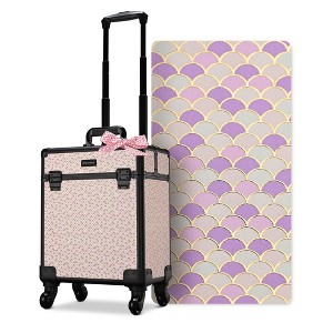 Byootique Cosmetology Case on Wheels Cosmetic Trolley Travel Art Deco Tyrian AD Purple - 1 of 4