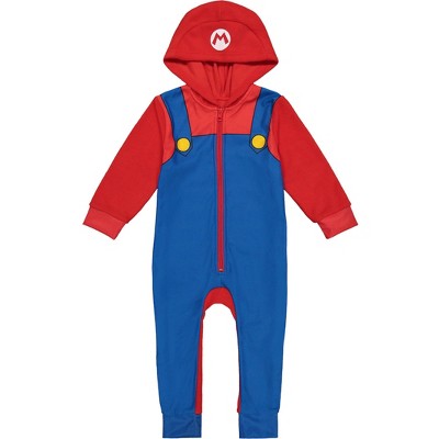 SUPER MARIO Nintendo Luigi Zip Up Cosplay Pajama Coverall Toddler