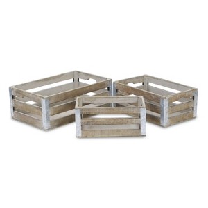 Cheung's Samil Slatted Set of 3 Wooden Crates - 1 of 1