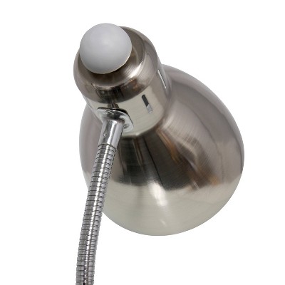 Adjustable Polished Nickel Task Lamp with Bell Shade