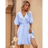 Women's Floral Dress Casual Short Sleeve Sundress Swing A Line Maxi Dresses - 2 of 4