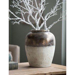 NicBex Aluminum/Ceramic Chisel Flower Vase, Muilt Sizes Short Round Metallic Decorative Vase for Tabletop, Living Room - 1 of 4