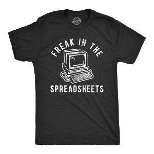 Mens Freak In The Spreadsheets T Shirt Funny Nerdy Office Job Computer Joke Tee For Guys - Crazy Dog Men's T Shirt - 1 of 4