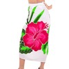 LA LEELA Women's Holiday Beachwear Pareo Long Swimsuit Wrap Sarong Swimwear Cover up Wraps One Size White, Floral - 4 of 4