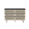 Fluted MDF + Metal Modern Minimalist 6-Drawer Bedroom Storage Cabinet dressers with Large Capacity and Handleless Design - 3 of 4