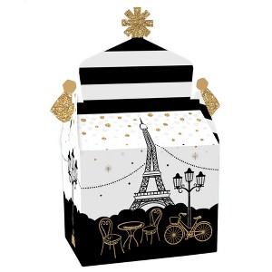 Big Dot of Happiness Stars Over Paris - Treat Box Party Favors - Parisian Themed Party Goodie Gable Boxes - Set of 12 - 1 of 4