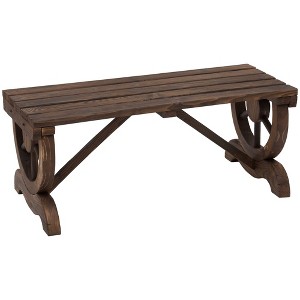 Outsunny 2-Person Garden Bench Outdoor Wagon Wheel Porch Bench for Backyard, Patio, Garden - 1 of 4