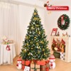 Angel Sar 7FT Snow Flocked Christmas Tree, DIY 150 Warm Lights with Remote, 1100 Branch Tips, Metal Stand, Green & White Tipped - 2 of 4