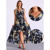 INSPIRE CHIC Women's Casual V Neck Floral Print Belt Sleeveless Maxi Dress - 2 of 4