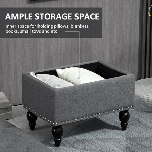 NicBex Rectangular Velvet Storage Ottoman Bench,Upholstered Storage Ottoman with Wood Legs,Modern Storage Bench for Living Room,Bedroom - 1 of 4