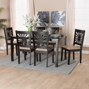Baxton Studio Olympia Modern Fabric and Wood Dining Set - 1 of 4