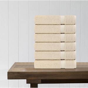 Delara 100% Organic Cotton Soft, Quick Dry & Ultra-Absorbent Wash Cloth (Pack of 6), Fog - 1 of 4
