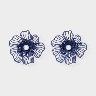 Floral Bloom Button Earrings - A New Day™