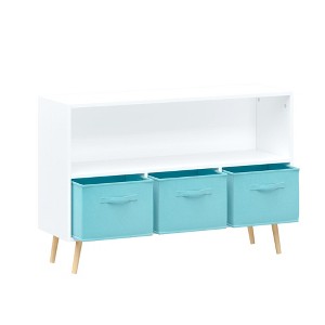 Yinvani Kids bookcase with Collapsible Fabric Drawers, Children's Book Display, Toy Storage Cabinet Organizer - 1 of 4