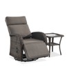 Buenhomino Outdoor Swivel Reclining Chair and Matching Side Table - 2-Piece Wicker Patio Bistro Set with Cushions,Brown Wicker - 2 of 4