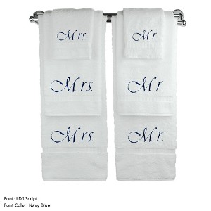 BC BARE COTTON Luxury Hotel & Spa Mrs and Mr Towel Set Wedding Engagement - 1 of 1