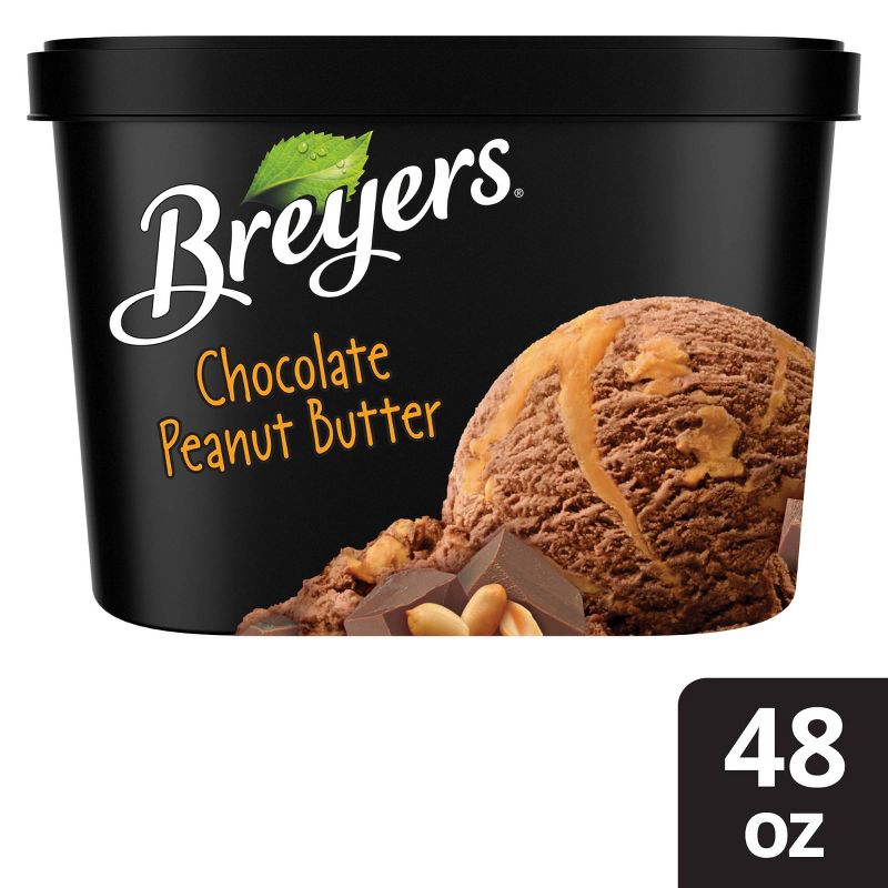 Breyers Chocolate Peanut Butter Ice Cream - 48oz, 1 of 8