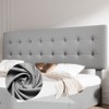 Full Size Upholstered Bed Frame with Storage Drawers and Headboard – Button Tufted Design, Sturdy Wooden Slats, No Box Spring Required, Easy Assembly - 3 of 4