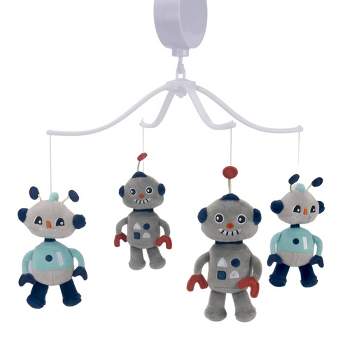 Bedtime Originals Robbie Robot Musical Baby Crib - Gray