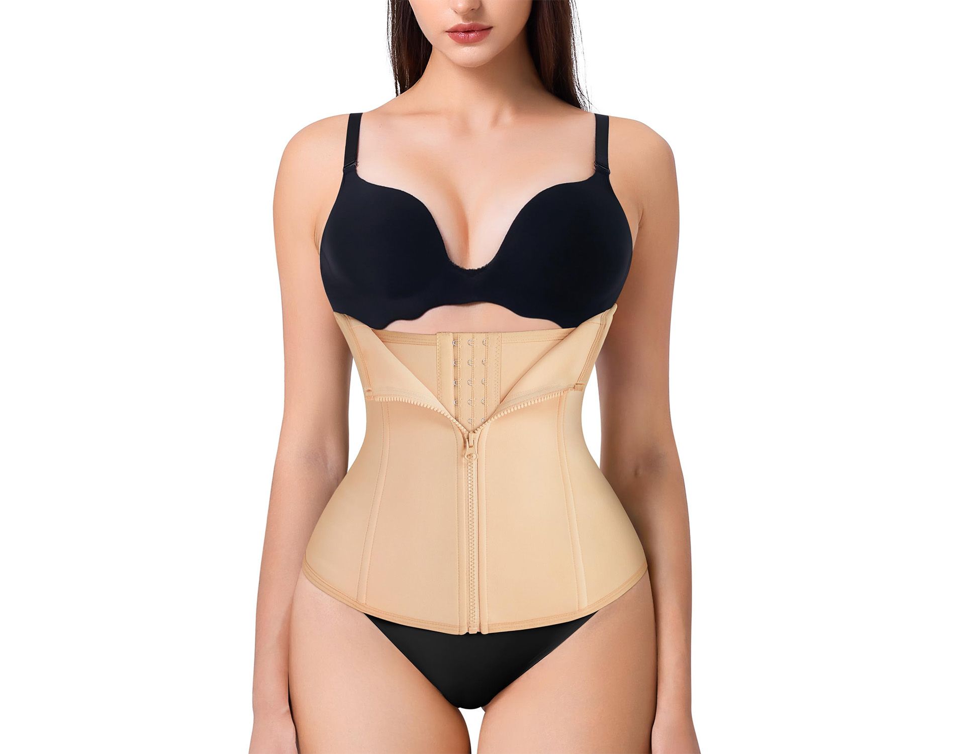 Nebility™ Waist Trainer for Women Zipper Tummy Control Shapewear Waist Cincher Corset Faja Body Shaper Sport Girdle