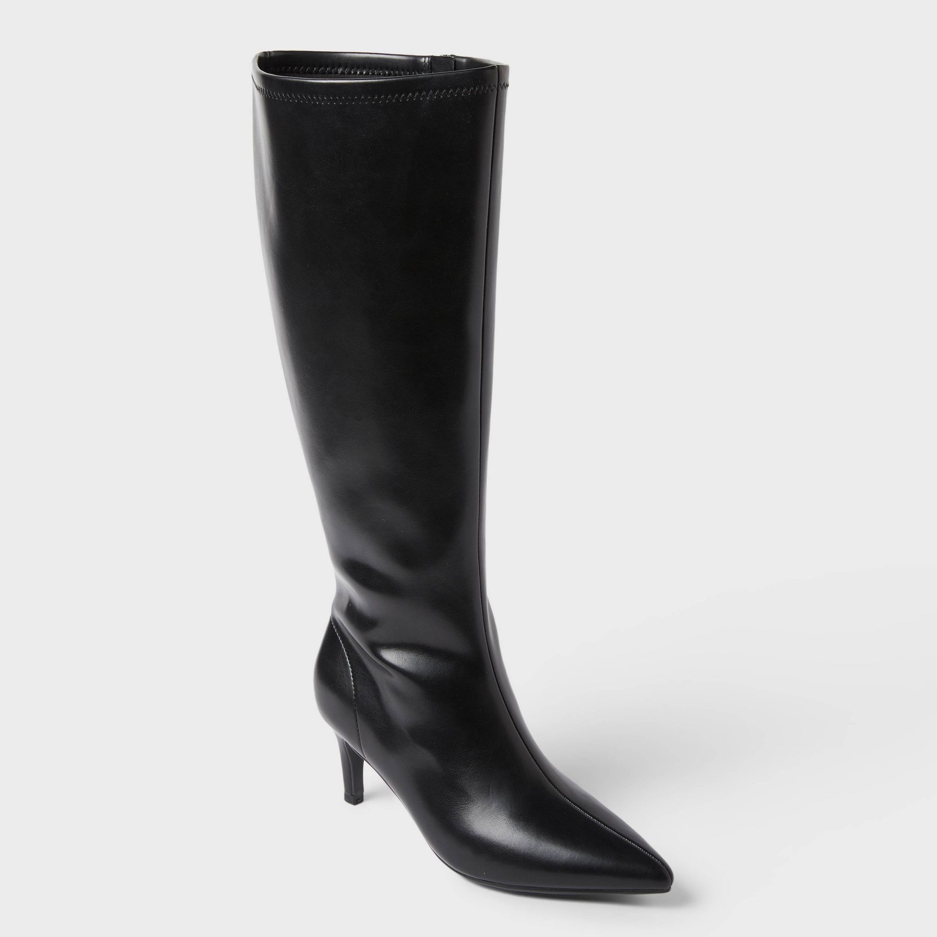 Women’s Nelly Under Knee Heeled Boots with Memory Foam Insole – A New Day™ Black