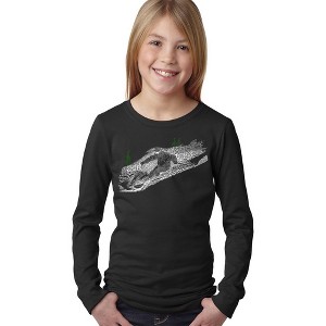 LA Pop Art Girl's Word Art Long Sleeve - Ski - 1 of 4