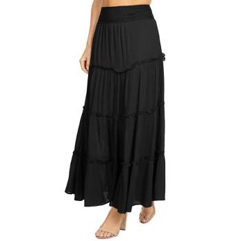 Anna-Kaci Women's Maxi Bohemian Layered Skirt