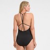 Lands' End Women's Tugless QuickDry V-Neck Multi-Way High Leg One Piece Swimsuit - 2 of 4