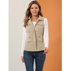 Allegra K Women's Zip-Up Sleeveless Turn Down Collar Cargo Utility Vest with Pockets - 2 of 4