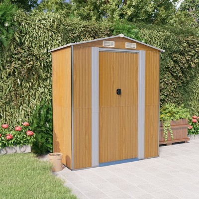 vidaXL Storage Shed Outdoor Storage Shed for Backyard Patio Galvanized Steel