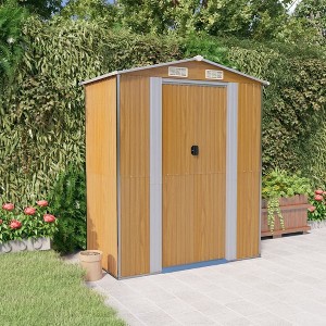 vidaXL Storage Shed Outdoor Storage Shed for Backyard Patio Galvanized Steel - 1 of 4
