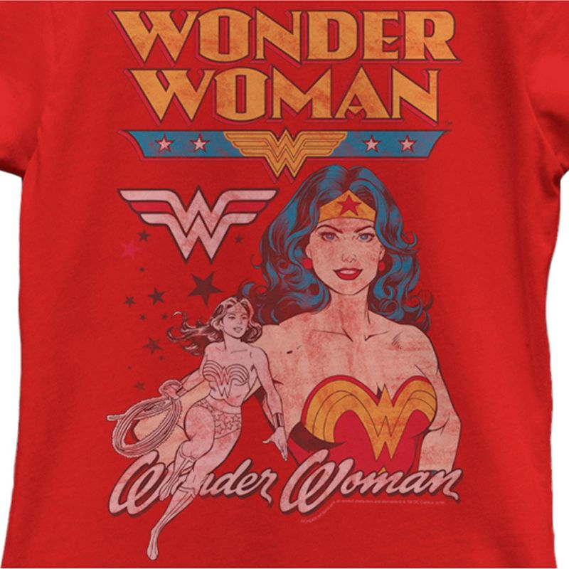 Girl's Wonder Woman Distressed Poster T-Shirt, 2 of 6