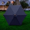 9' x 9' Round Wood Grain Steel Patio Umbrella Navy Blue - Astella: Water-Resistant, Push-Up, No Assembly Required - 4 of 4