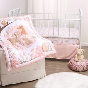 The Peanutshell Fairytale Forest Pink Crib Bedding Set, 3pc to 12 Pc, For Girls - 1 of 4