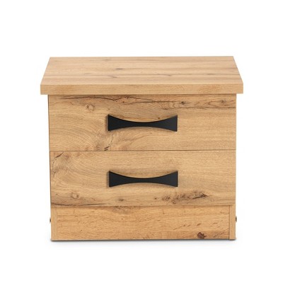 Colburn Oak Brown Engineered Wood 2-Drawer Nightstand