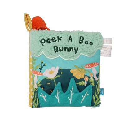 Image of Manhattan Toy Fairytale Peek-a-Boo Soft Activity Crinkle Book for Baby & Toddler with Tethered Bunny Squeaker