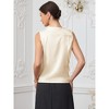 INSPIRE CHIC Women's Elegant Sleeveless Mock Neck Asymmetric Shoulder Buttons Business Blouse - 3 of 4