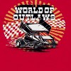 Woo Men's World Of Outlaws Yellow Starburst Short Sleeve Graphic Cotton T-Shirt - Red XXL - 2 of 4