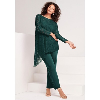 Roaman's Asymmetrical Lace Pant Set