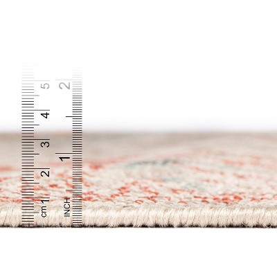 Rectangular Beige and Light Brown Synthetic Outdoor Rug