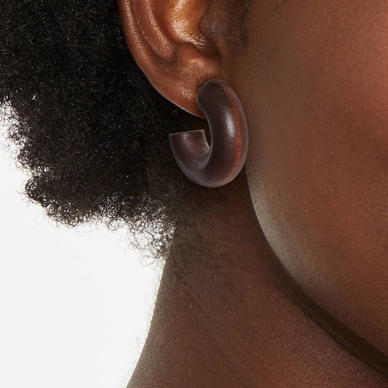 Thick Hoop Earrings - A New Day&#8482; Brown, 3 of 5