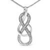 Haus of Brilliance 925 Sterling Silver Diamond Accent Interlocking Infinity Pendant Necklace - 2 of 4