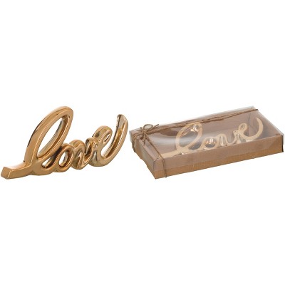 Transpac Dolomite 10 in. Gold Valentines Day Love Metallic Letter Decor